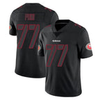 Kooe SF.49ers #77 Dominick Puni Player Black Impact Limited Home Game Stitched Jerseys