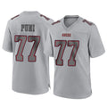 Kooe SF.49ers #77 Dominick Puni Player Gray Atmosphere Fashion Home Game Stitched Jerseys