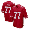 Kooe SF.49ers #77 Dominick Puni Player Red Home Game Stitched Jerseys