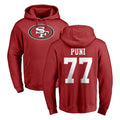 Kooe SF.49ers #77 Dominick Puni Player Red LOGO Pullover Hoodies Home Game Stitched Jerseys