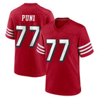 Kooe SF.49ers #77 Dominick Puni Player Red Limited Alternate Home Game Stitched Jerseys