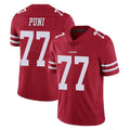 Kooe SF.49ers #77 Dominick Puni Player Red Limited Vapor Untouchable Home Game Stitched Jerseys
