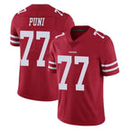 Kooe SF.49ers #77 Dominick Puni Player Red Limited Vapor Untouchable Home Game Stitched Jerseys