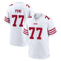 Kooe SF.49ers #77 Dominick Puni Player White Game Home Stitched Jerseys