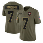 Kooe SF.49ers #7 De'Zhaun Stribling Player Olive 2025 Salute To Service Limited Home Game Stitched Jerseys