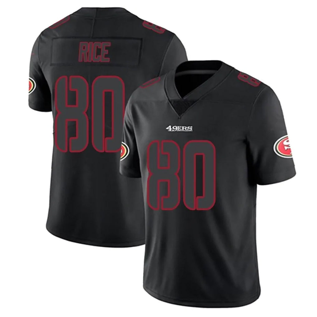 Kooe SF.49ers #80 Jerry Rice Player Black Limited Rush Impact Stitched Jerseys
