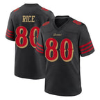 Kooe SF.49ers #80 Jerry Rice Player Black Rivalries Collection Game Stitched Jerseys