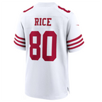 Kooe SF.49ers #80 Jerry Rice White Retired Player Game American Stitched Jersey