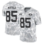Kooe SF.49ers #85 George Kittle Player Arctic Camo Limited Salute To Service Home Game Stitched Jerseys