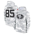 Kooe SF.49ers #85 George Kittle Player Arctic Camo Salute to Service Hoodies Stitched Jerseys