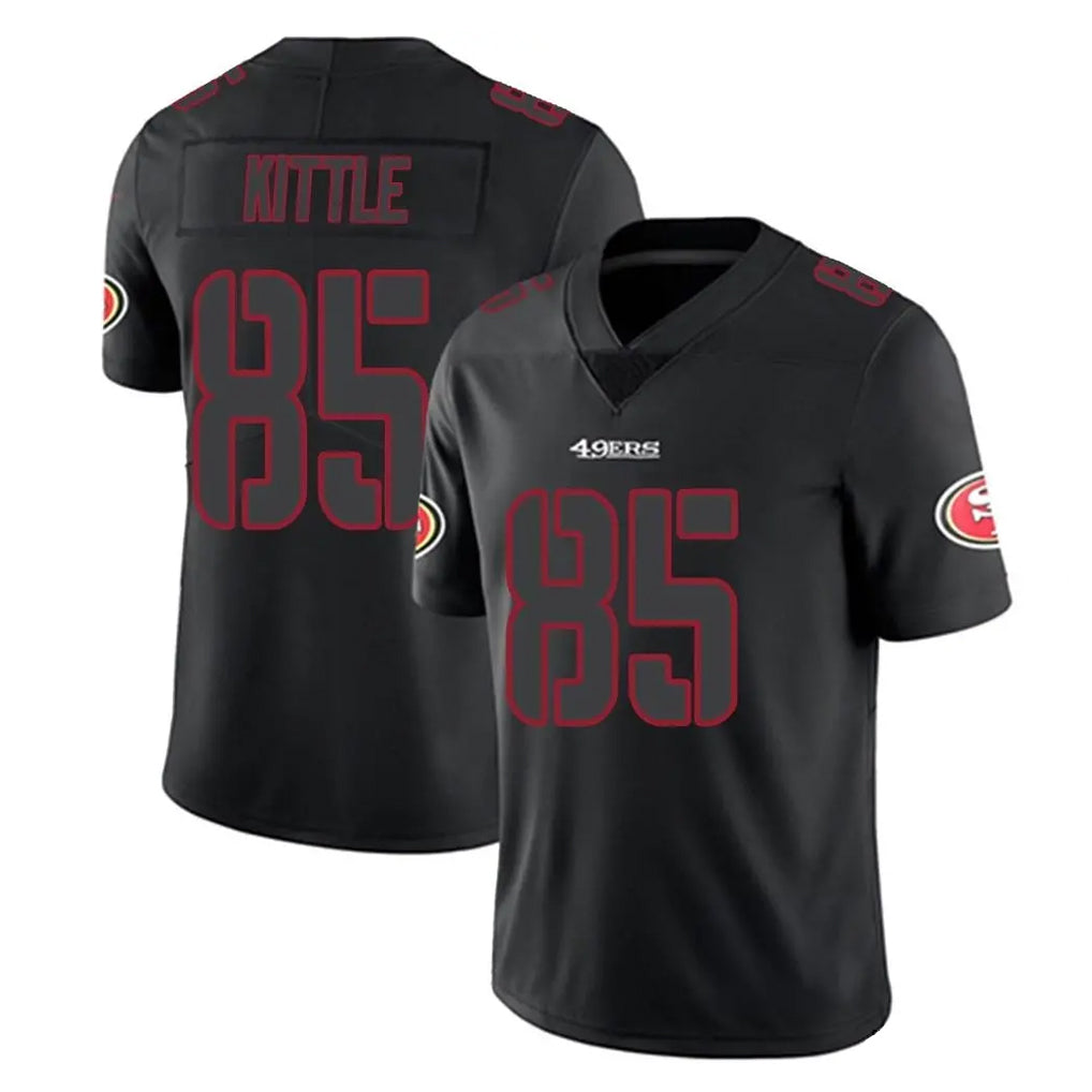 Kooe SF.49ers #85 George Kittle Player Black Impact Limited Home Game Stitched Jerseys