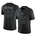 Kooe SF.49ers #85 George Kittle Player Black Limited Reflective Home Game Stitched Jerseys