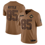 Kooe SF.49ers #85 George Kittle Player Brown Salute To Service Limited Stitched Jerseys