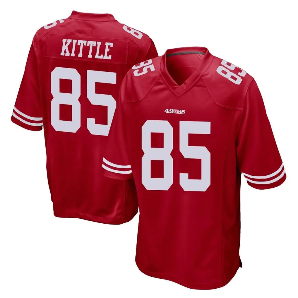 Kooe SF.49ers #85 George Kittle Player Red Home Game Stitched Jerseys
