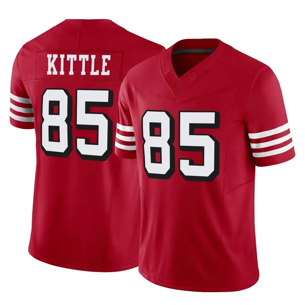Kooe SF.49ers #85 George Kittle Player Red Limited Alternate Vapor F.U.S.E. Home Game Stitched Jerseys