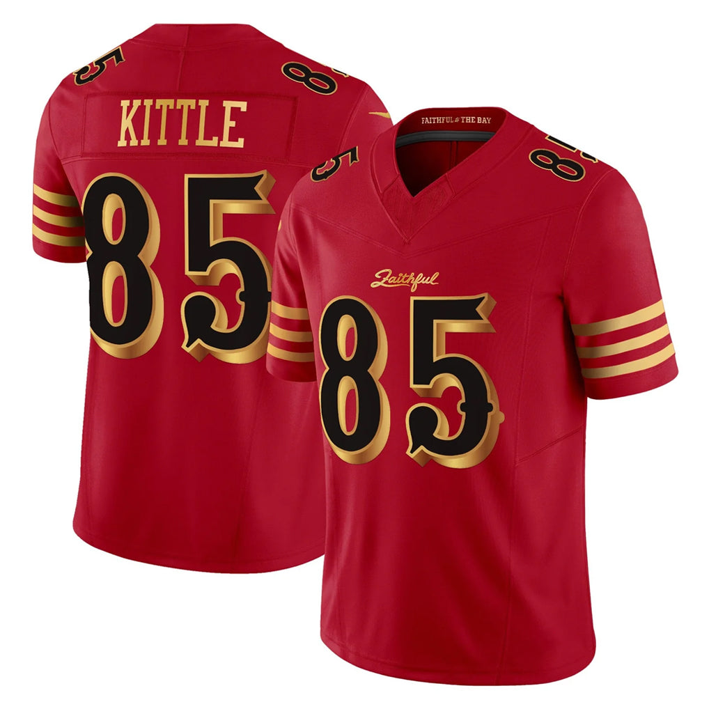 Kooe SF.49ers #85 George Kittle Player Red Rivalries Vapor Limited Home Game Stitched Jerseys