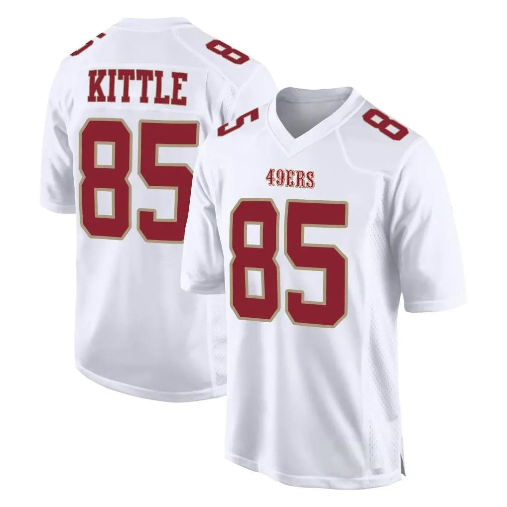 Kooe SF.49ers #85 George Kittle Player White Fashion Home Game Stitched Jerseys