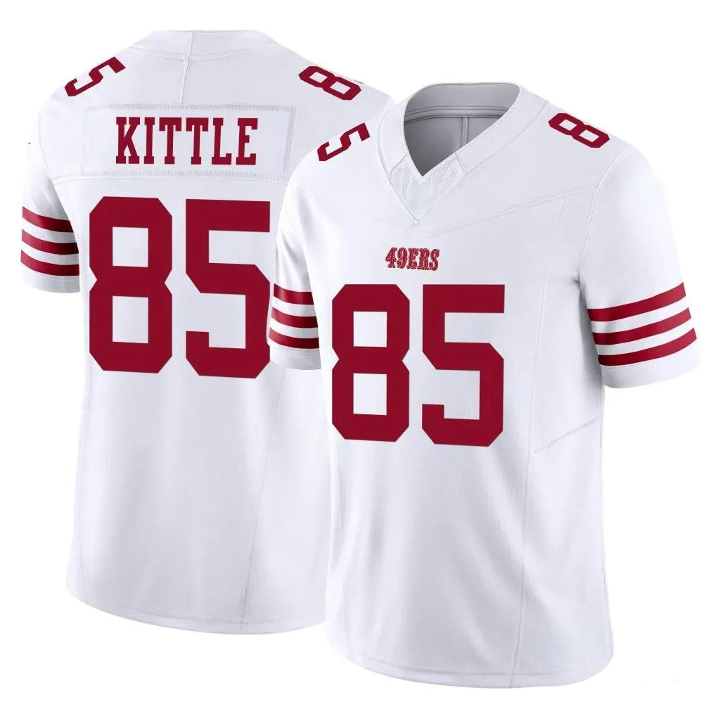 Kooe SF.49ers #85 George Kittle Player White Limited Vapor F.U.S.E. Home Game Stitched Jerseys