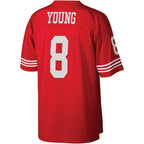 Kooe SF.49ers #8 Steve Young Mitchell & Ness Scarlet Legacy Replica Stitched Jerseys