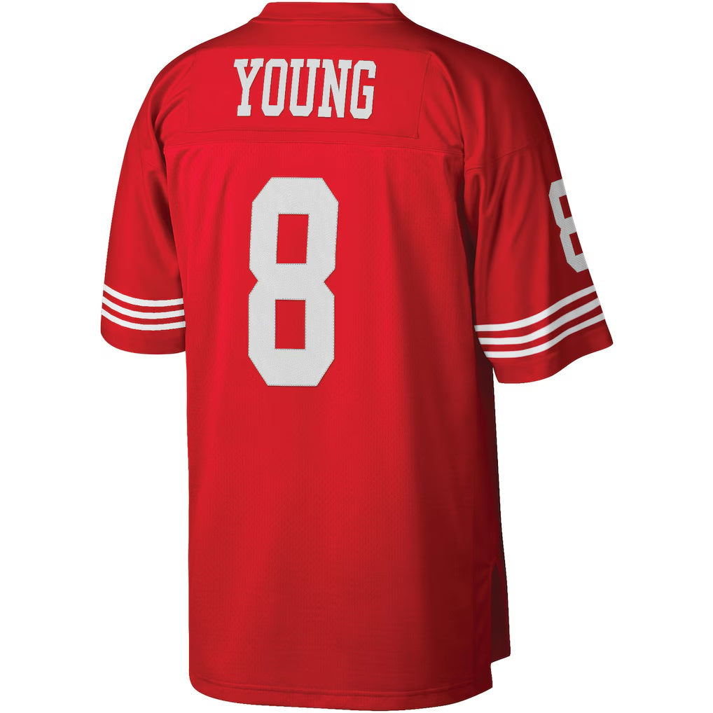 Kooe SF.49ers #8 Steve Young Mitchell & Ness Scarlet Legacy Replica Stitched Jerseys