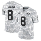 Kooe SF.49ers #8 Steve Young Player Arctic Camo Salute to Service Stitched Jerseys