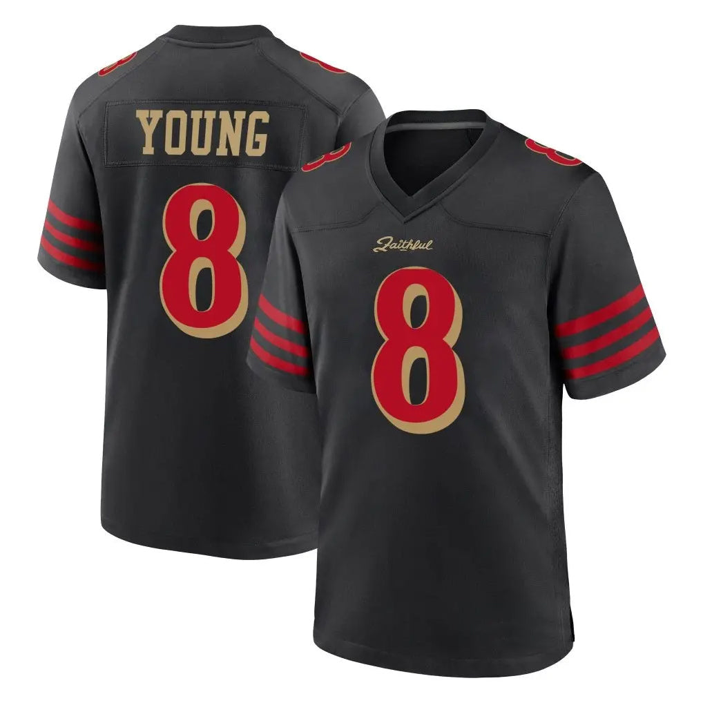 Kooe SF.49ers #8 Steve Young Player Black Rivalries Collection Game Stitched Jerseys