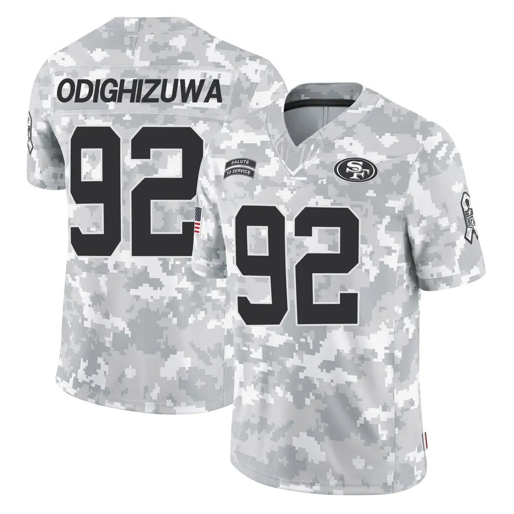 Kooe SF.49ers #92 Osa Odighizuwa Player Arctic Camo Limited Salute To Service Home Game Stitched Jerseys