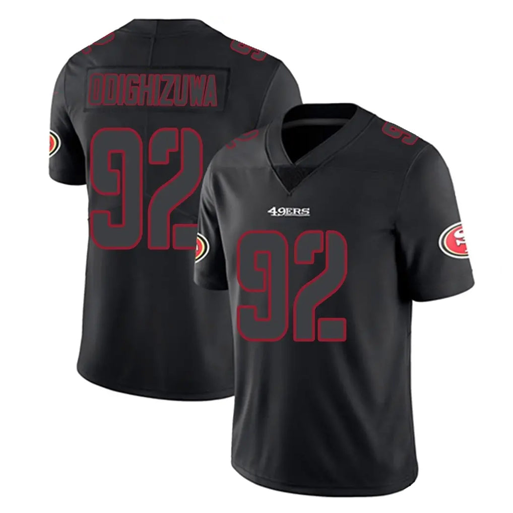 Kooe SF.49ers #92 Osa Odighizuwa Player Black Impact Limited Home Game Stitched Jerseys