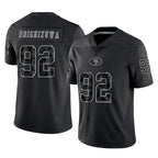 Kooe SF.49ers #92 Osa Odighizuwa Player Black Limited Reflective Home Game Stitched Jerseys