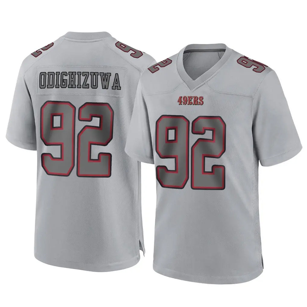 Kooe SF.49ers #92 Osa Odighizuwa Player Gray Atmosphere Fashion Home Game Stitched Jerseys