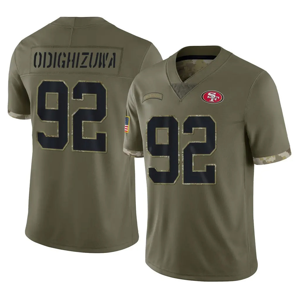 Kooe SF.49ers #92 Osa Odighizuwa Player Olive Limited Salute To Service Home Game Stitched Jerseys