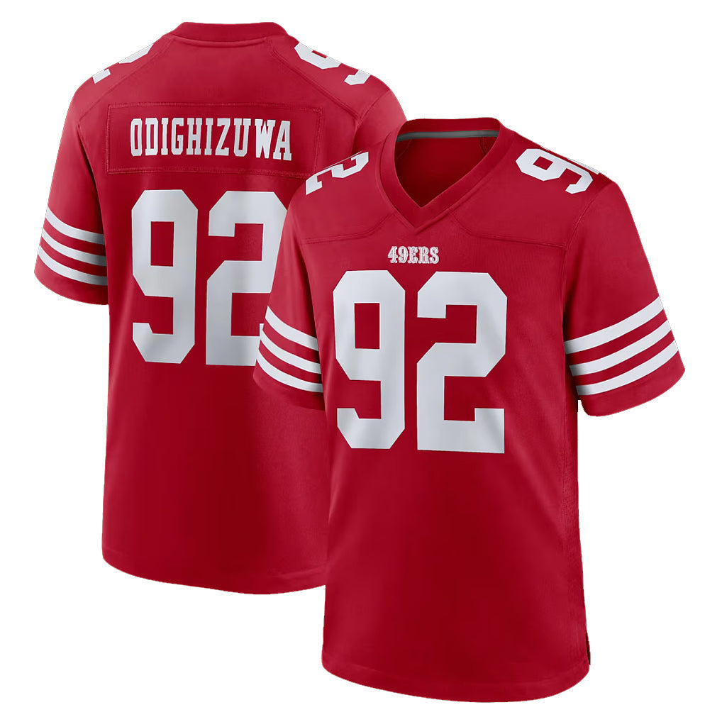 Kooe SF.49ers #92 Osa Odighizuwa Player Red Game Home Stitched Jerseys