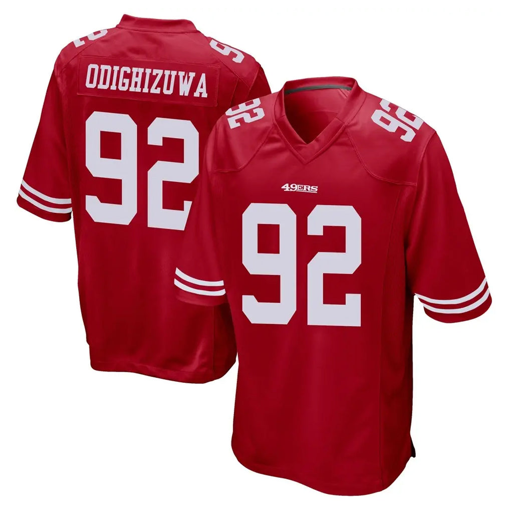 Kooe SF.49ers #92 Osa Odighizuwa Player Red Home Game Stitched Jerseys