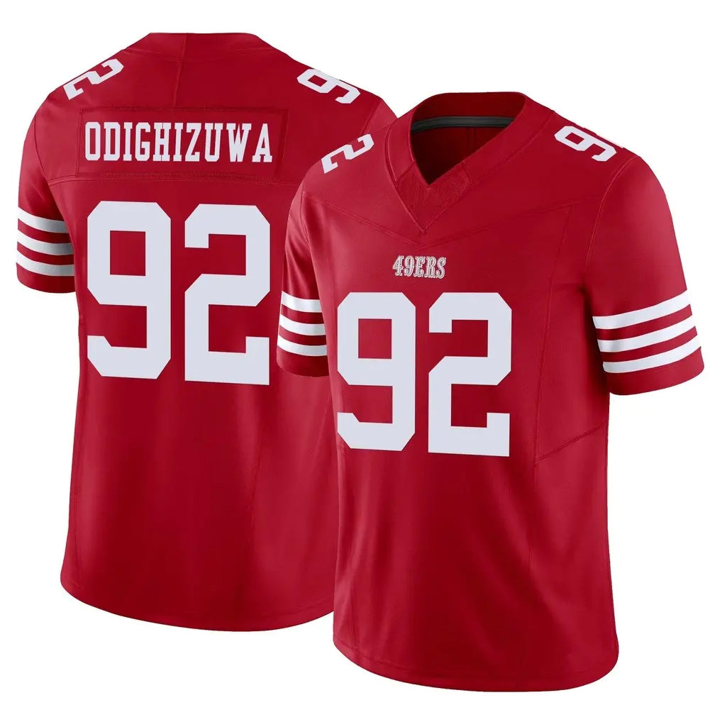 Kooe SF.49ers #92 Osa Odighizuwa Player Red Limited Vapor F.U.S.E. Home Game Stitched Jerseys