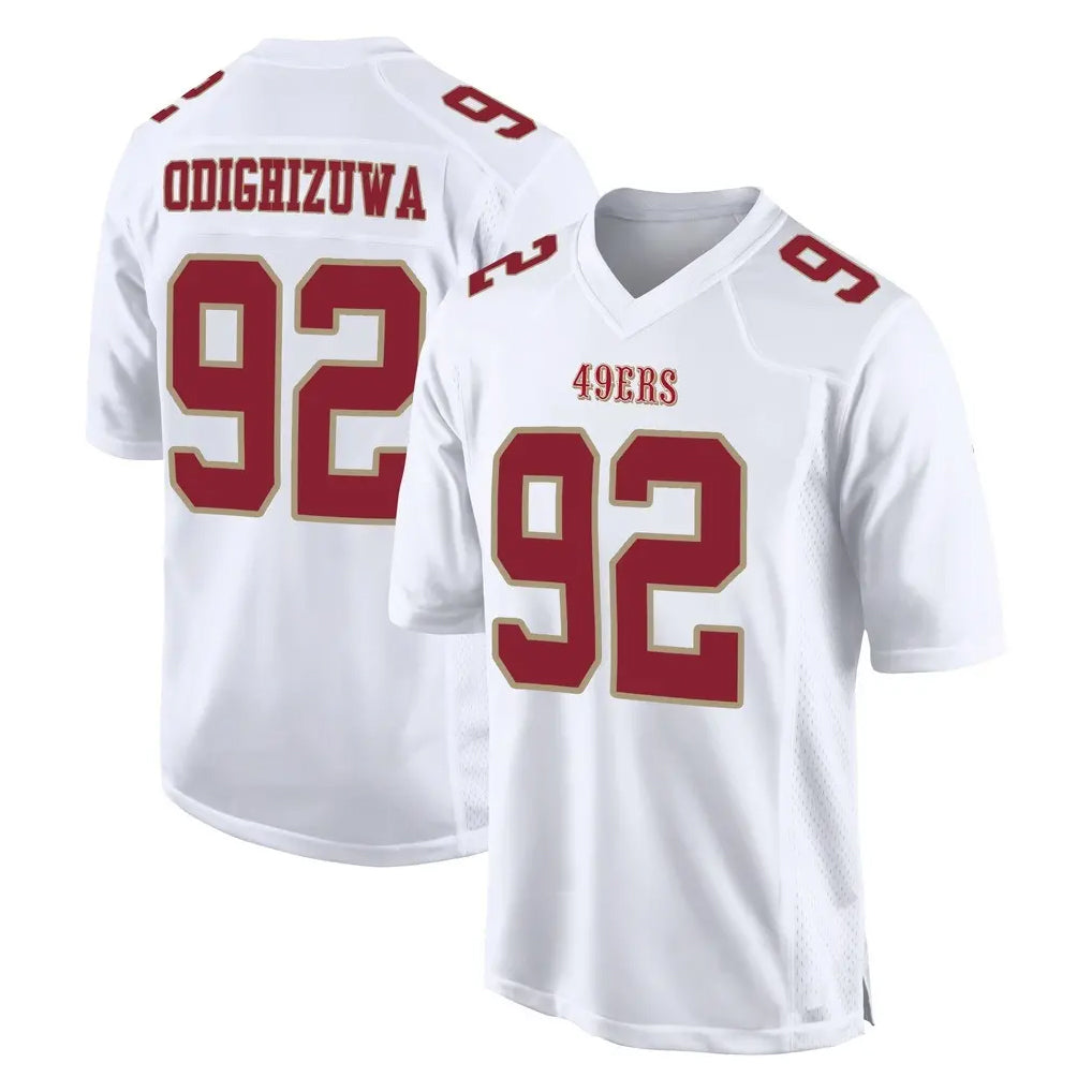 Kooe SF.49ers #92 Osa Odighizuwa Player White Fashion Home Game Stitched Jerseys