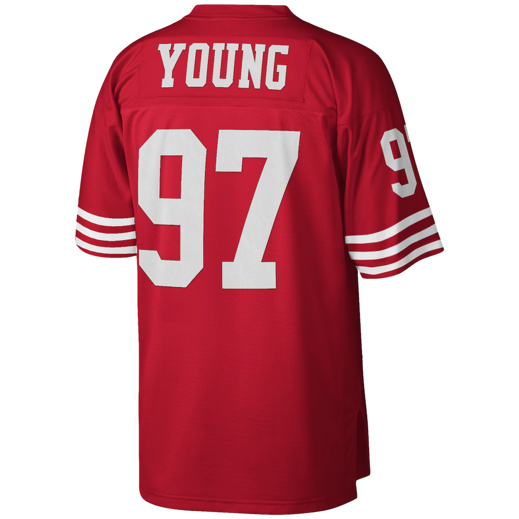 Kooe SF.49ers #97 Bryant Young Mitchell & Ness Scarlet Legacy Replica Jersey