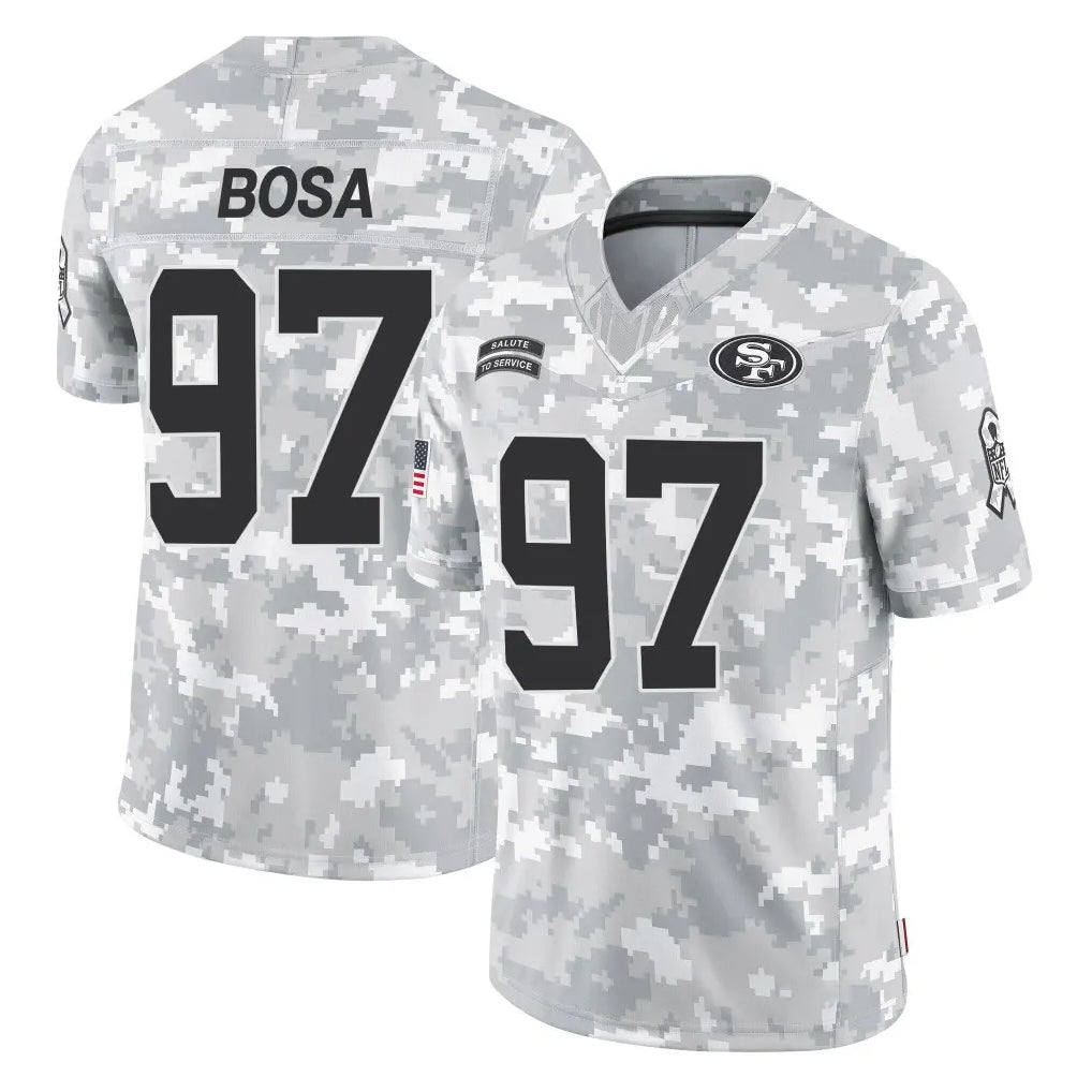 Kooe SF.49ers #97 Nick Bosa Player Arctic Camo Limited Salute To Service Home Game Stitched Jerseys