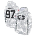 Kooe SF.49ers #97 Nick Bosa Player Arctic Camo Limited Salute to Service Pullover Hoodies Game Stitched Jerseys