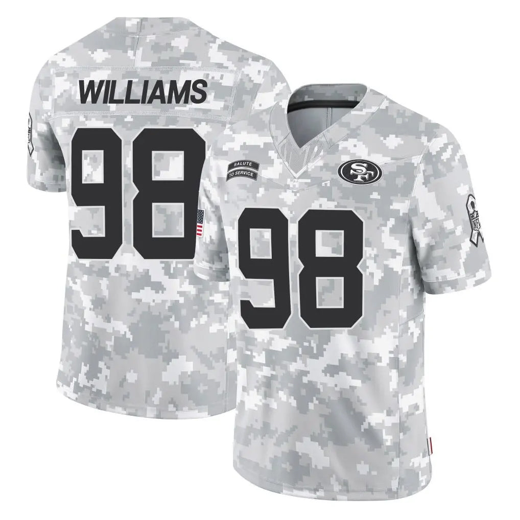Kooe SF.49ers #98 Mykel Williams Player Arctic Camo Limited Salute To Service Home Game Stitched Jerseys