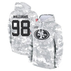 Kooe SF.49ers #98 Mykel Williams Player Arctic Camo Limited Salute to Service Pullover Hoodies Game Stitched Jerseys