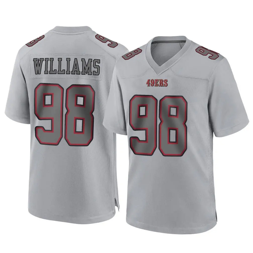 Kooe SF.49ers #98 Mykel Williams Player Gray Atmosphere Fashion Home Game Stitched Jerseys
