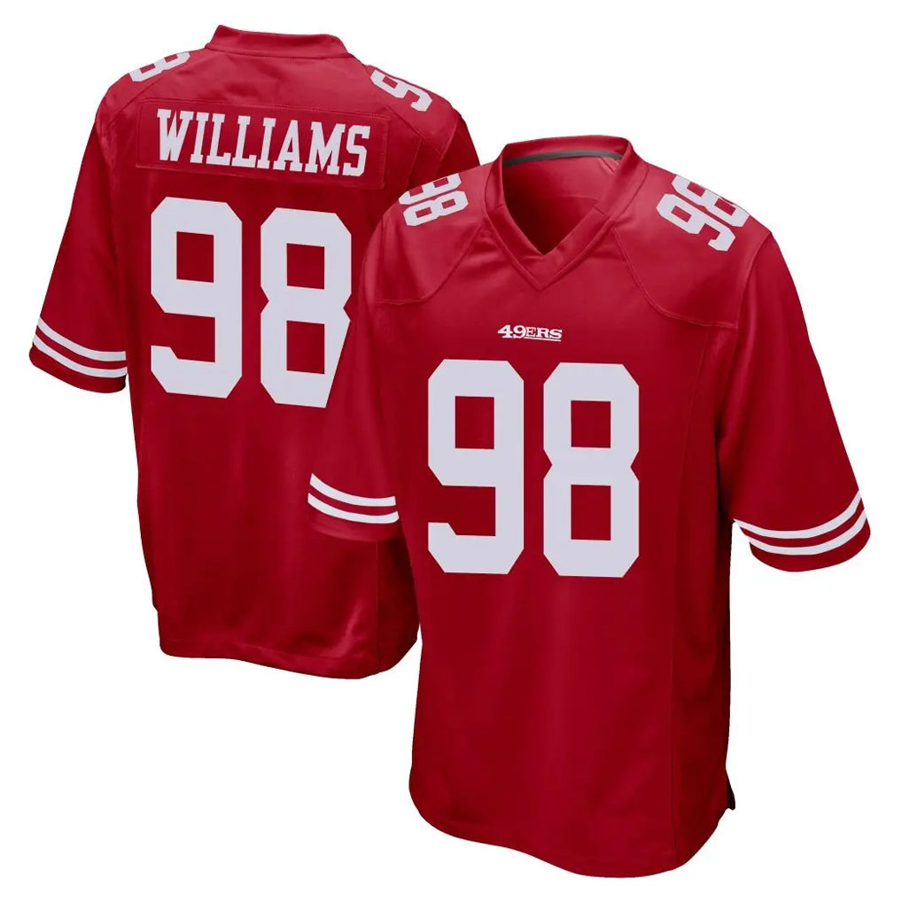 Kooe SF.49ers #98 Mykel Williams Player Red Home Game Stitched Jerseys
