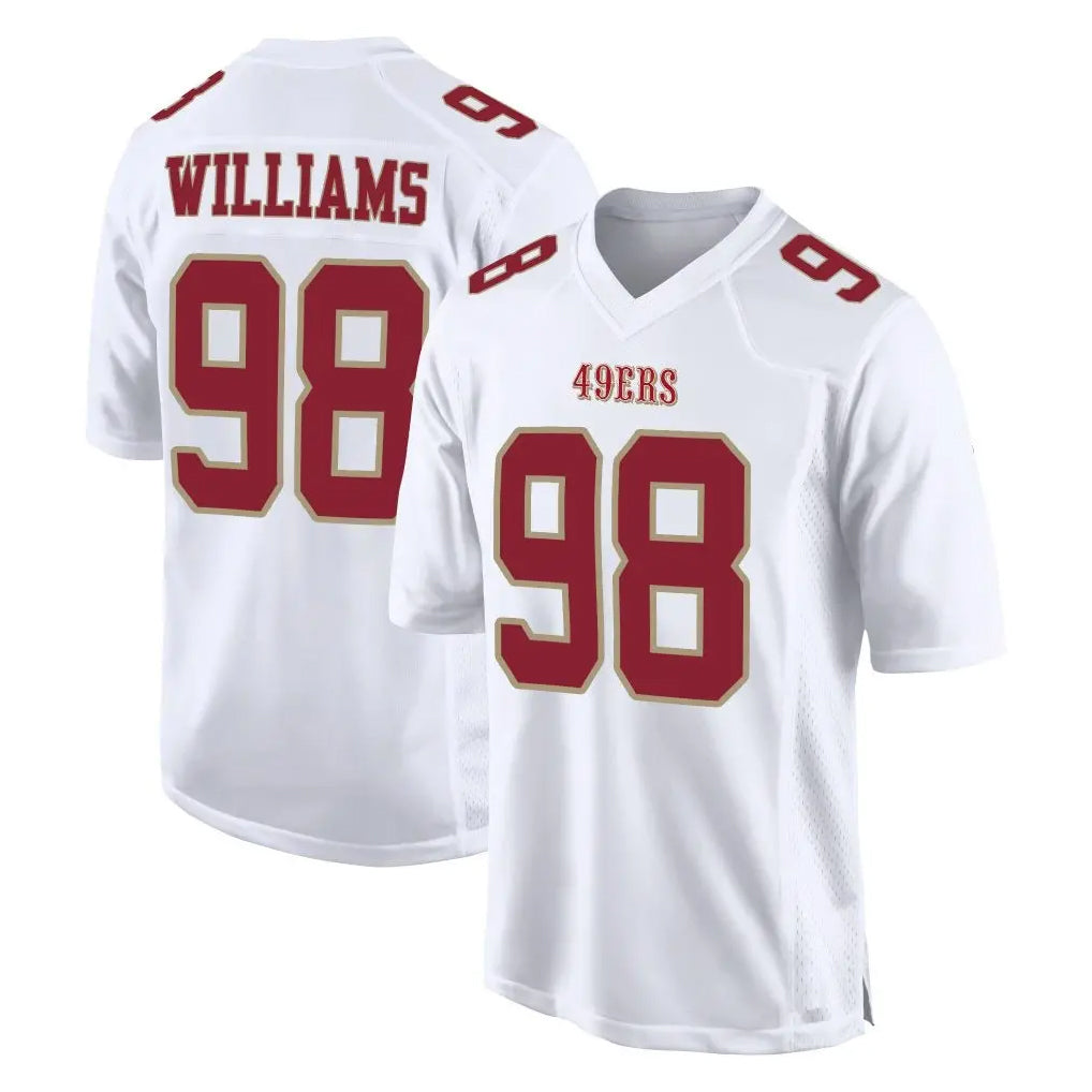 Kooe SF.49ers #98 Mykel Williams Player White Fashion Home Game Stitched Jerseys