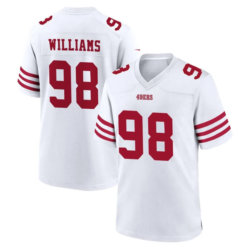 Kooe SF.49ers #98 Mykel Williams Player White Game Home Stitched Jerseys