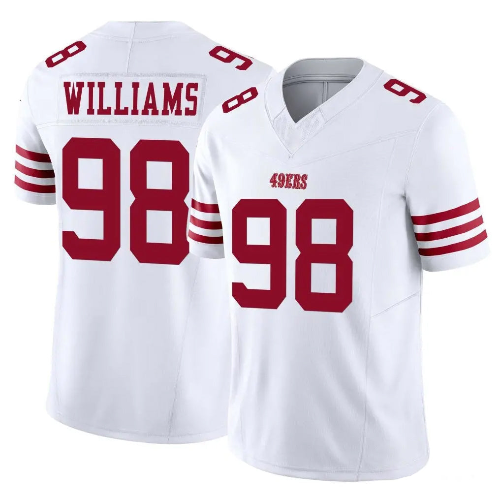 Kooe SF.49ers #98 Mykel Williams Player White Limited Vapor F.U.S.E. Home Game Stitched Jerseys