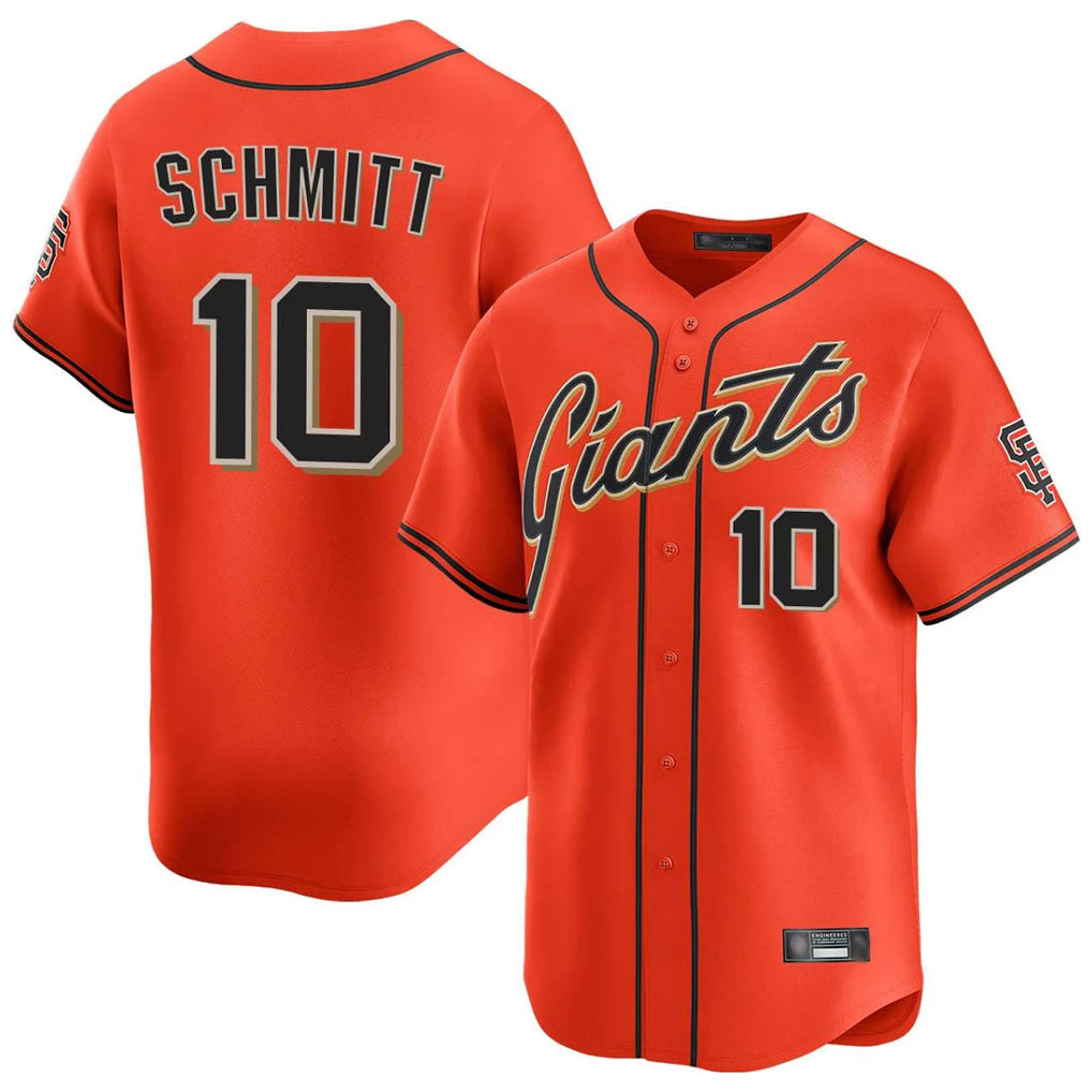 Kooe SF.Giants #10 Casey Schmitt Player Orange Home Limited Stitched Jerseys