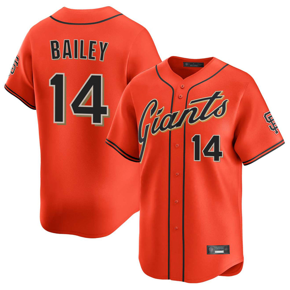 Kooe SF.Giants #14 Patrick Bailey Player Orange Home Limited Stitched Jerseys