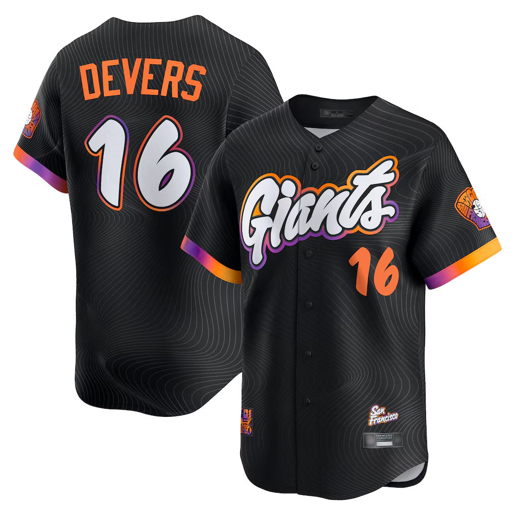 Kooe SF.Giants #16 Rafael Devers Player Black 2025 City Connect Home Limited Stitched Jerseys