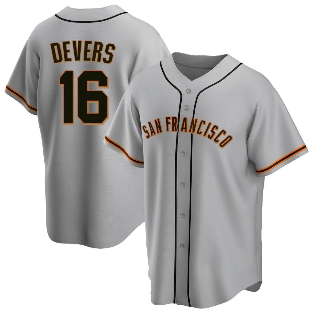 Kooe SF.Giants #16 Rafael Devers Player Gray Home Game Stitched Jerseys