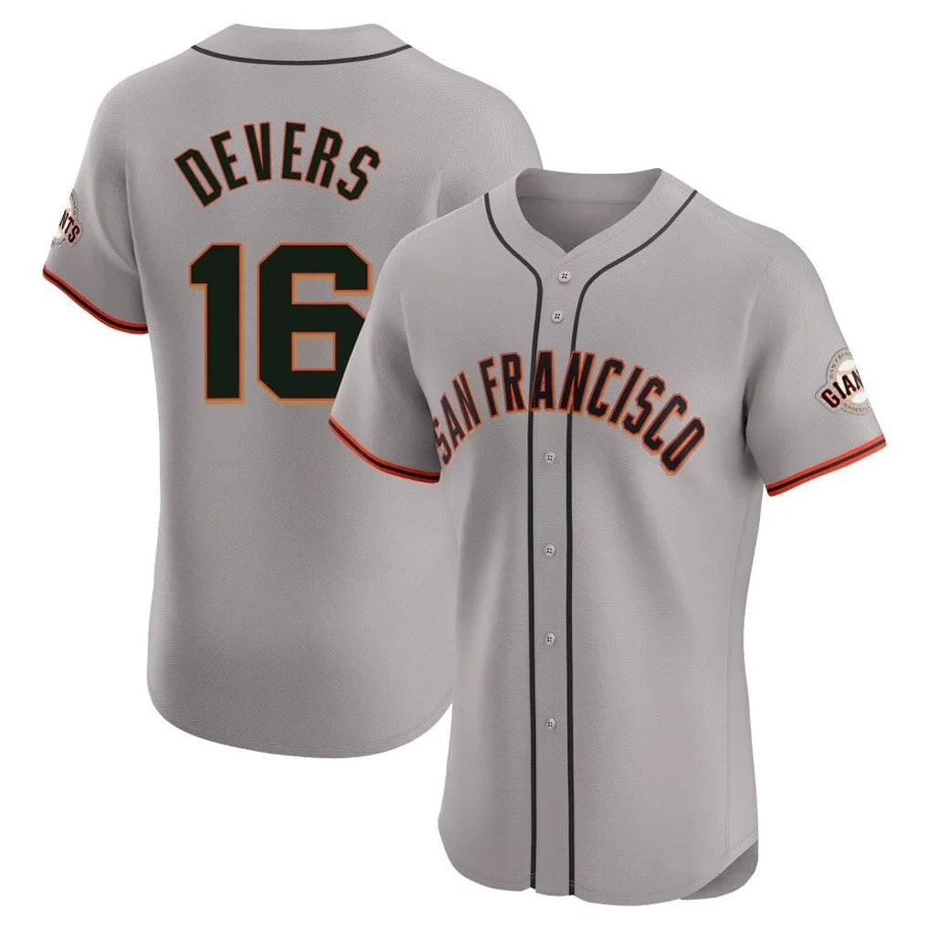 Kooe SF.Giants #16 Rafael Devers Player Gray Home Limited Elite Stitched Jerseys